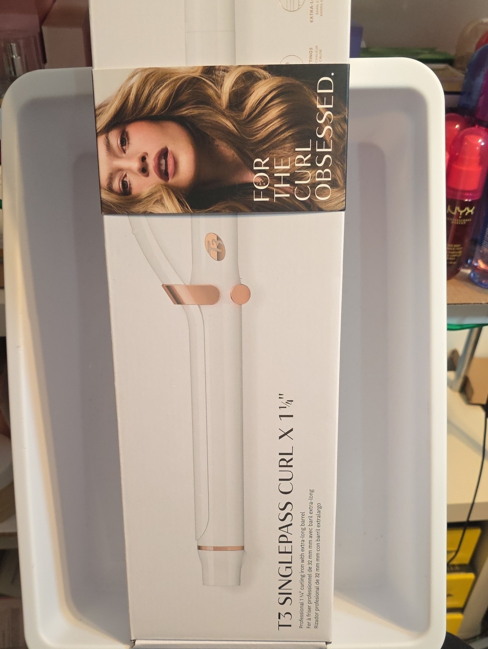 T3 SinglePass Curl X 1/4" Curling Iron White